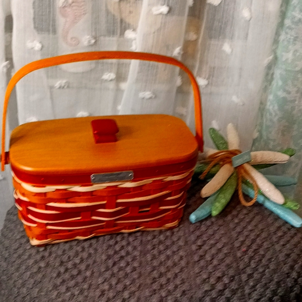 Longaberger 2015 red Christmas collection basket